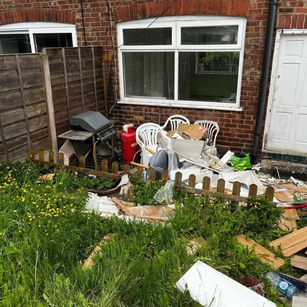 Household waste pile for collection