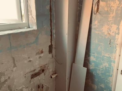 Exposed brickwork during rip out